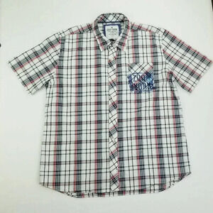 Zoo York 2XL Logo's Everywhere Men's Red White Blue Plaid Cotton Inner Pocket